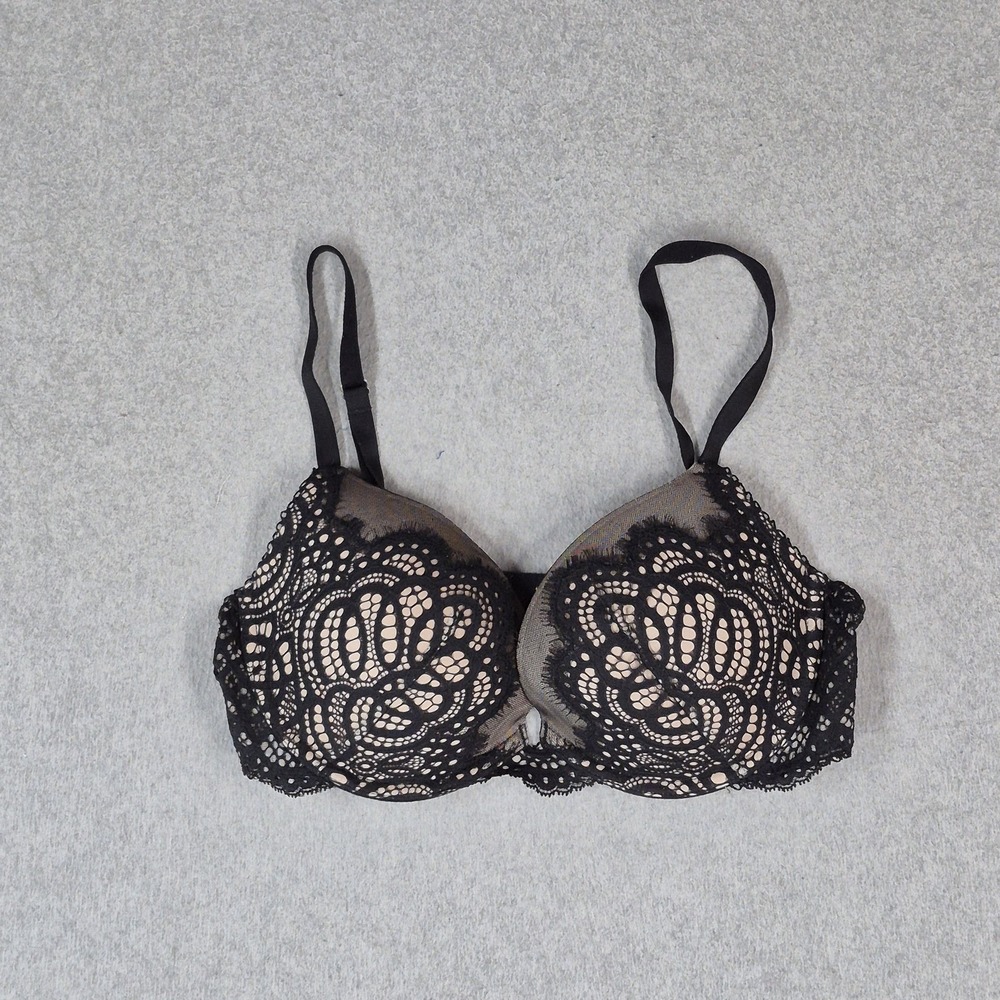 Victoria's Secret Women Bra 34D Black Dream Angels Adjustable Strap Push Up